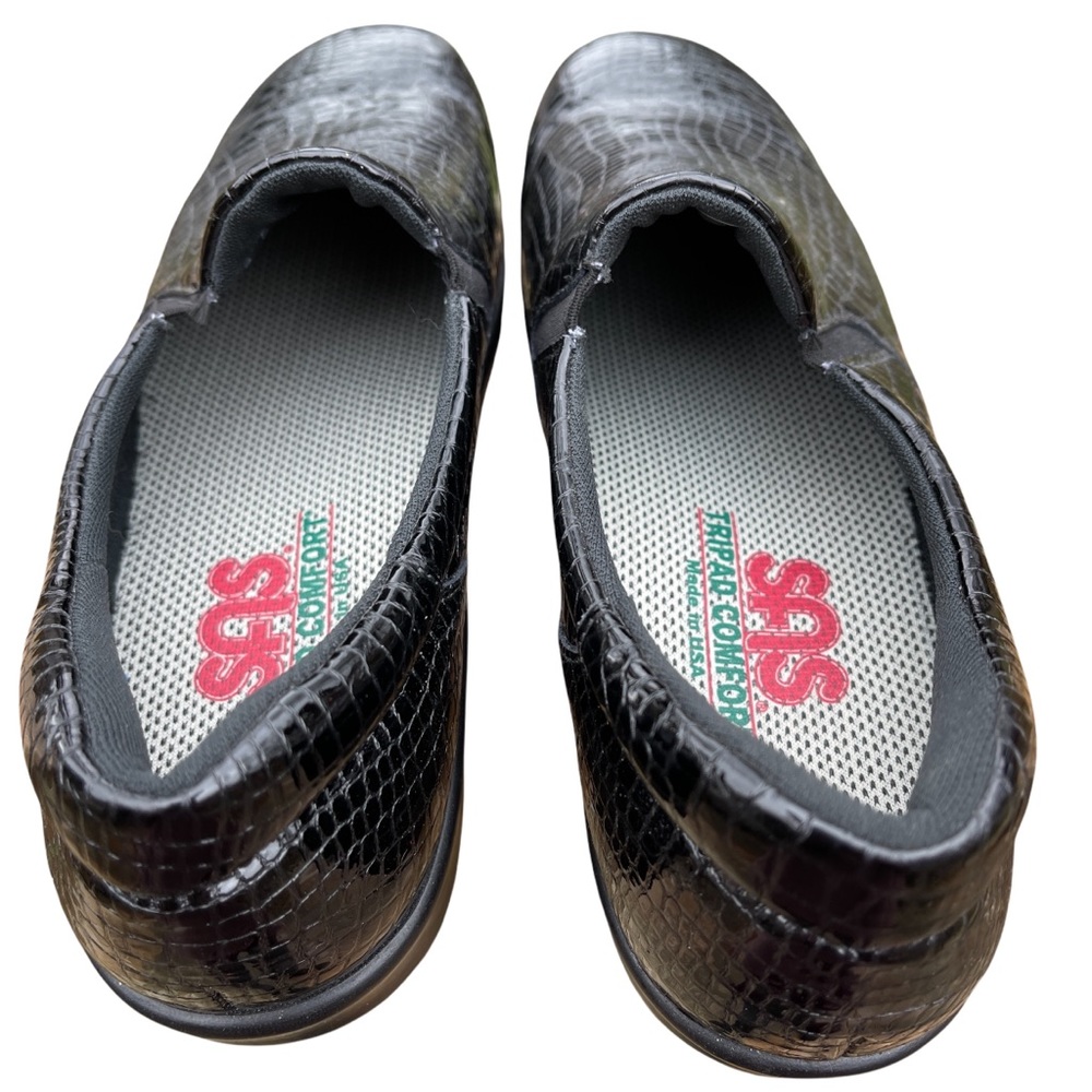 SAS Viva Comfort Dream Slip On Black Croc Soft Step Walking Shoe Loafers Size 9 - Picture 5 of 8